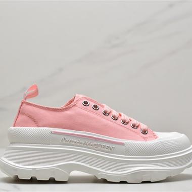 AlexanderMcQueen 系帶厚底帆布鞋