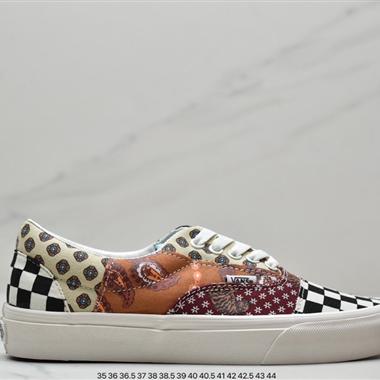  VANS Era複古限定腰果花拼接不對稱棋盤複古帆布鞋