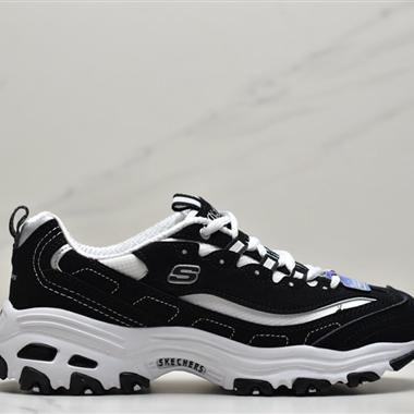 Skechers 複古拼接厚底熊貓鞋老爹鞋休閑運動鞋