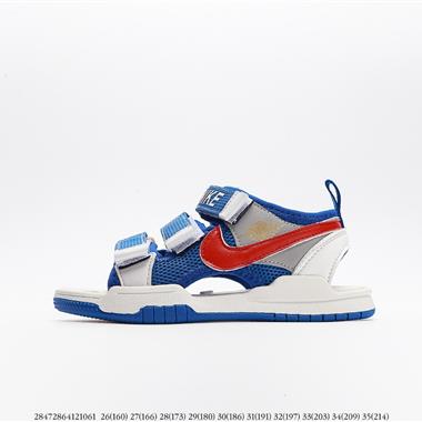 Nike  拼接魔術貼童鞋夏季韓版防滑增高軟底透氣真皮潮鞋涼鞋
