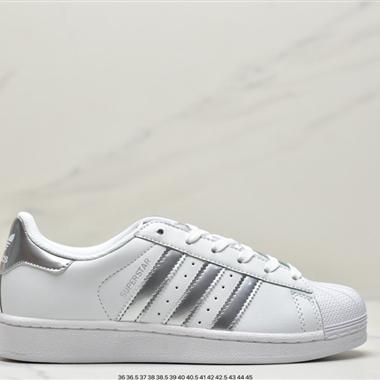 Adidas三葉草 Originals Superstar"White/Black/Gold"貝殼頭經典百搭休閑運動板鞋