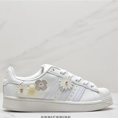 Adidas三葉草 Originals Superstar"White/Black/Gold"貝殼頭經典百搭休閑運動板鞋