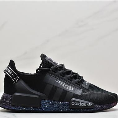  Adidas NMD V2 RUNNER Boost 爆米花超彈中底 針織網面休閑跑步鞋 
