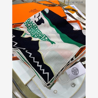 HERMES  2023秋冬新款時尚圍巾  尺寸：140-140