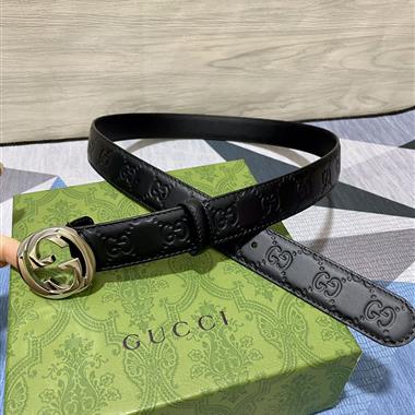 GUCCI  2024新款時尚皮帶  3.0CM