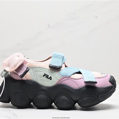 FILA 夏季新款魔術貼沙灘鞋 