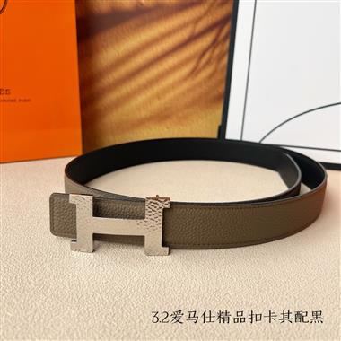 HERMES   2025新款時尚皮帶   3.2CM