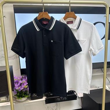 GUCCI  2025夏季新款短袖POLO衫  黑色