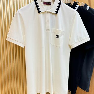 GUCCI   2025夏季新款短袖POLO衫  白色