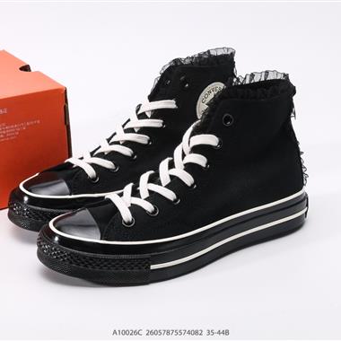 Converse Chuck 1970s 黑色蕾絲甜酷朋克風高幫帆布鞋  