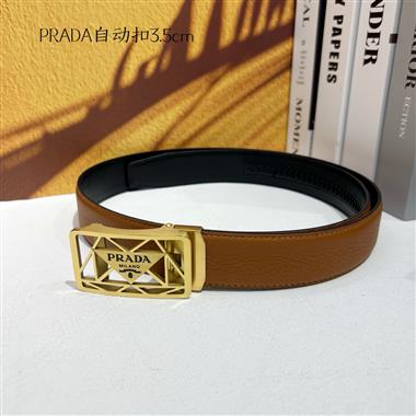 PRADA   2025新款時尚皮帶  3.5CM