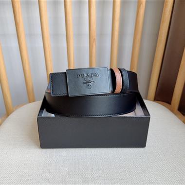 PRADA   2025新款時尚皮帶  3.5CM