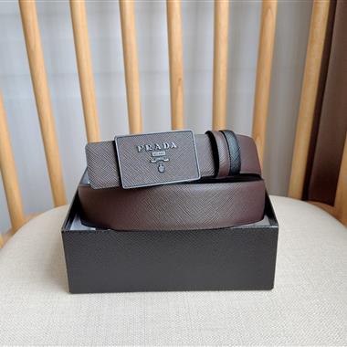 PRADA   2025新款時尚皮帶  3.5CM