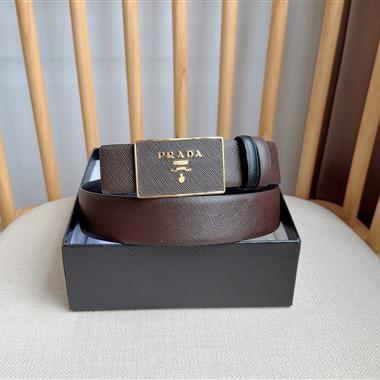 PRADA   2025新款時尚皮帶  3.5CM