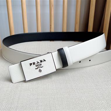 PRADA   2025新款時尚皮帶  3.5CM