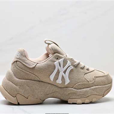 MLB BIGBALL CHUNKY VINTAGE CURSIVE 潮流百搭 厚底增高 牛仔舒適休閒鞋 防滑耐磨 低幫 老爹鞋