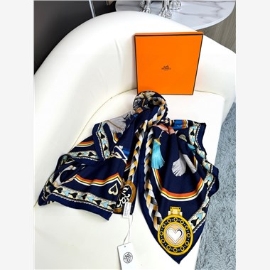 HERMES  2024秋冬新款時尚圍巾 尺寸：140-140