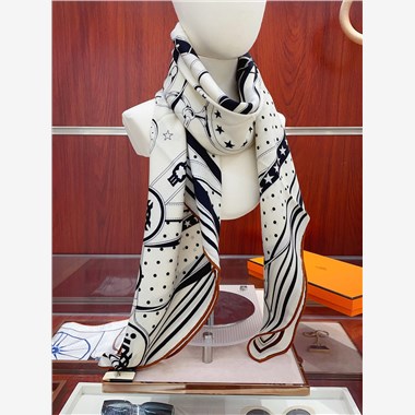 HERMES  2024秋冬新款時尚圍巾 尺寸：140-140