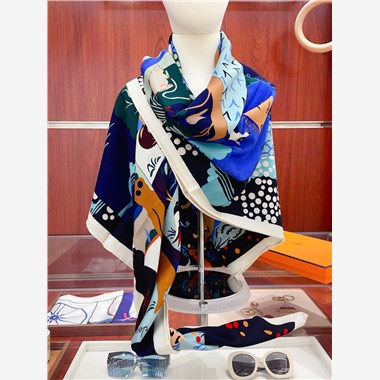 HERMES  2024秋冬新款時尚圍巾 尺寸：140-140