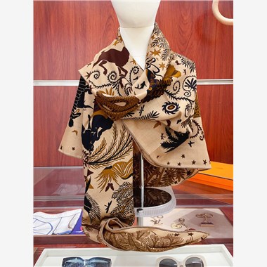 HERMES  2024秋冬新款時尚圍巾 尺寸：140-140