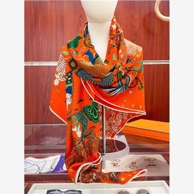 HERMES  2024秋冬新款時尚圍巾 尺寸：140-140