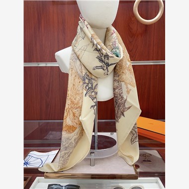 HERMES  2024秋冬新款時尚圍巾 尺寸：140-140