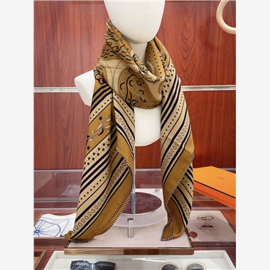 HERMES  2024秋冬新款時尚圍巾 尺寸：140-140