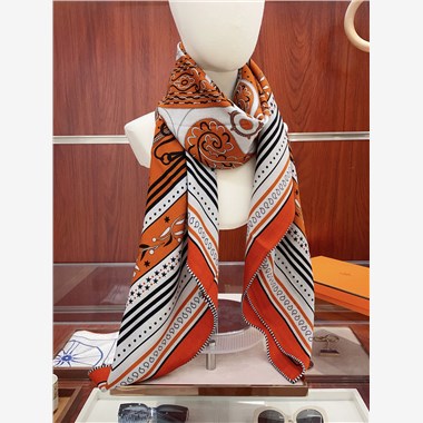 HERMES  2024秋冬新款時尚圍巾 尺寸：140-140