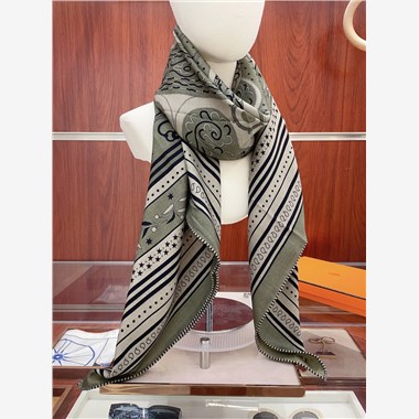 HERMES  2024秋冬新款時尚圍巾 尺寸：140-140