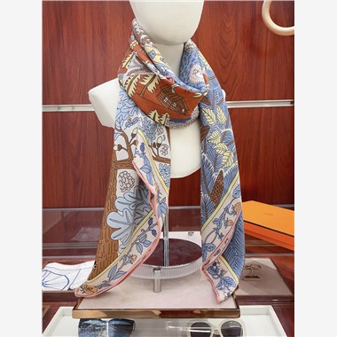 HERMES  2024秋冬新款時尚圍巾 尺寸：140-140