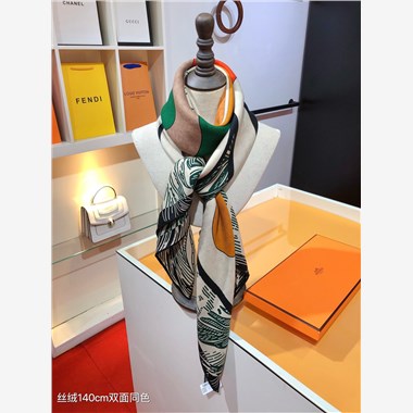 HERMES  2024秋冬新款時尚圍巾 尺寸：140-140