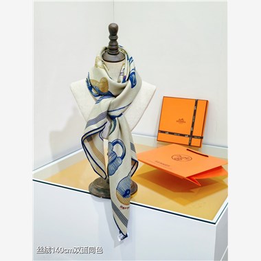 HERMES 2024秋冬新款時尚圍巾 尺寸：140-140