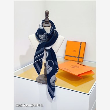 HERMES 2024秋冬新款時尚圍巾 尺寸：140-140