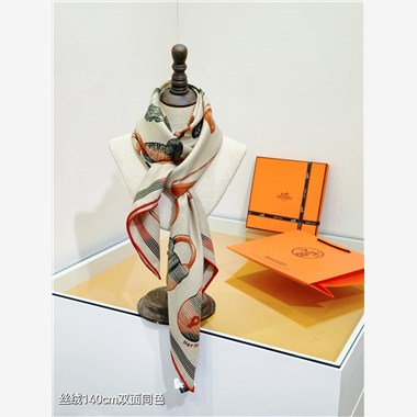 HERMES 2024秋冬新款時尚圍巾 尺寸：140-140
