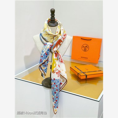 HERMES 2024秋冬新款時尚圍巾 尺寸：140-140