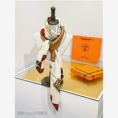 HERMES 2024秋冬新款時尚圍巾 尺寸：140-140