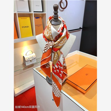 HERMES 2024秋冬新款時尚圍巾 尺寸：140-140