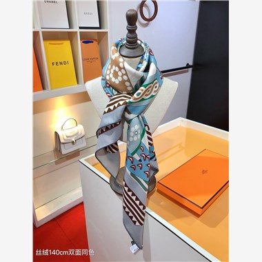 HERMES 2024秋冬新款時尚圍巾 尺寸：140-140