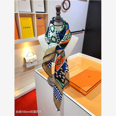 HERMES 2024秋冬新款時尚圍巾 尺寸：140-140