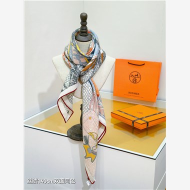 HERMES 2024秋冬新款時尚圍巾 尺寸：140-140