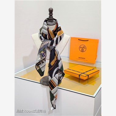 HERMES 2024秋冬新款時尚圍巾 尺寸：140-140