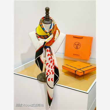 HERMES 2024秋冬新款時尚圍巾 尺寸：140-140