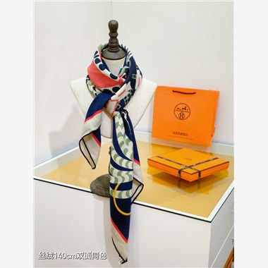 HERMES 2024秋冬新款時尚圍巾 尺寸：140-140