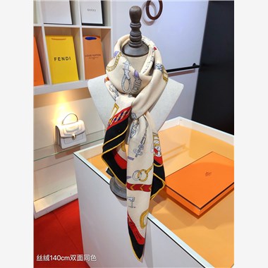 HERMES 2024秋冬新款時尚圍巾 尺寸：140-140