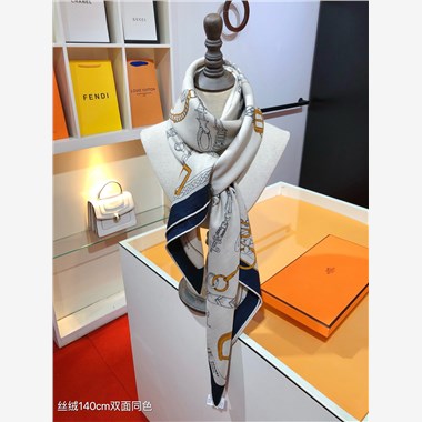 HERMES 2024秋冬新款時尚圍巾 尺寸：140-140