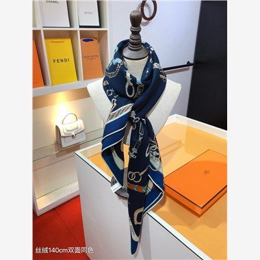 HERMES 2024秋冬新款時尚圍巾 尺寸：140-140