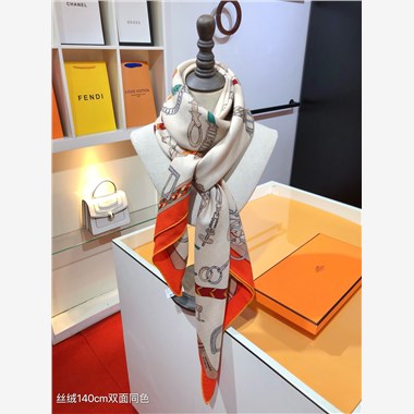 HERMES 2024秋冬新款時尚圍巾 尺寸：140-140