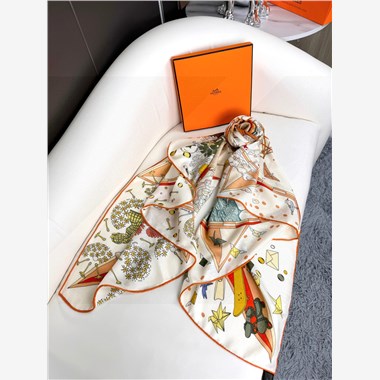 HERMES 2024秋冬新款時尚圍巾 尺寸：140-140