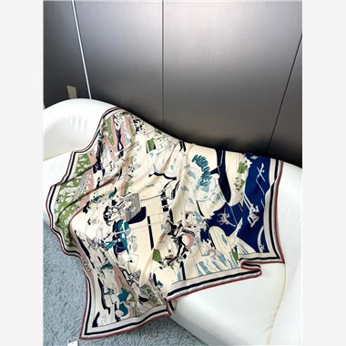 HERMES 2024秋冬新款時尚圍巾 尺寸：140-140