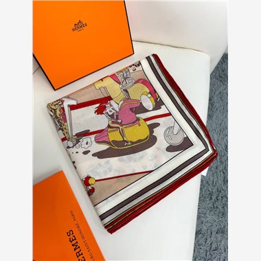 HERMES 2024秋冬新款時尚圍巾 尺寸：140-140
